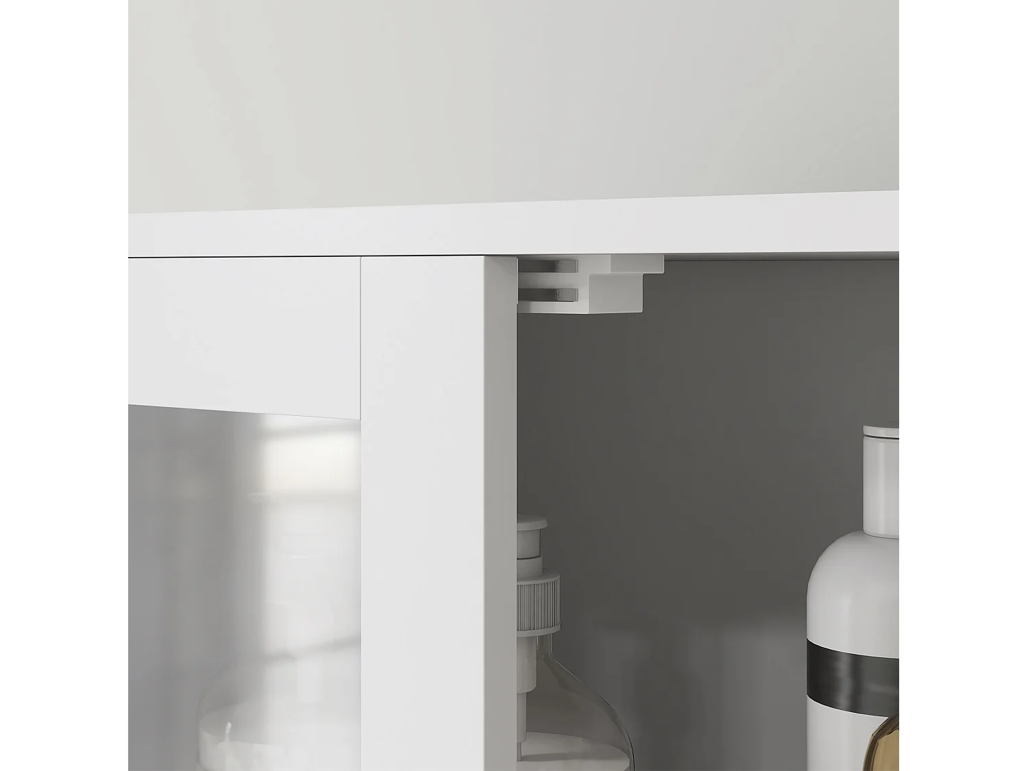 Mobile bagno con 3 armadietti a 2 ante 60x30x170.5cm bianco