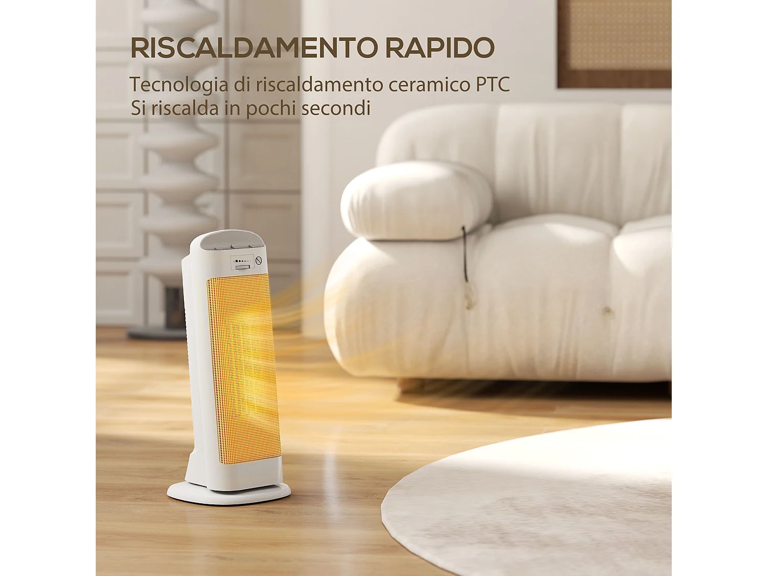 Stufa ceramica 4 modalità e temperatura regolabile oscillante 55°
