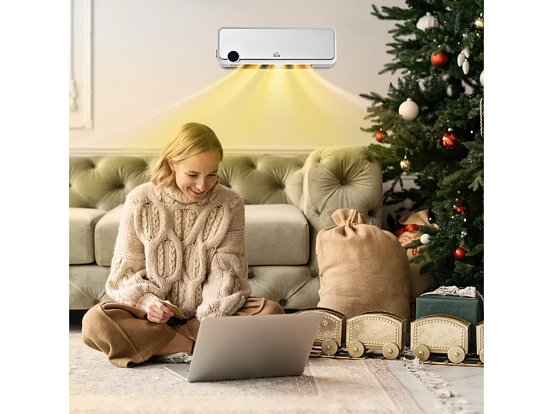 Riscaldatore elettrico da parete a 3 modalità in pp pa bianco argento