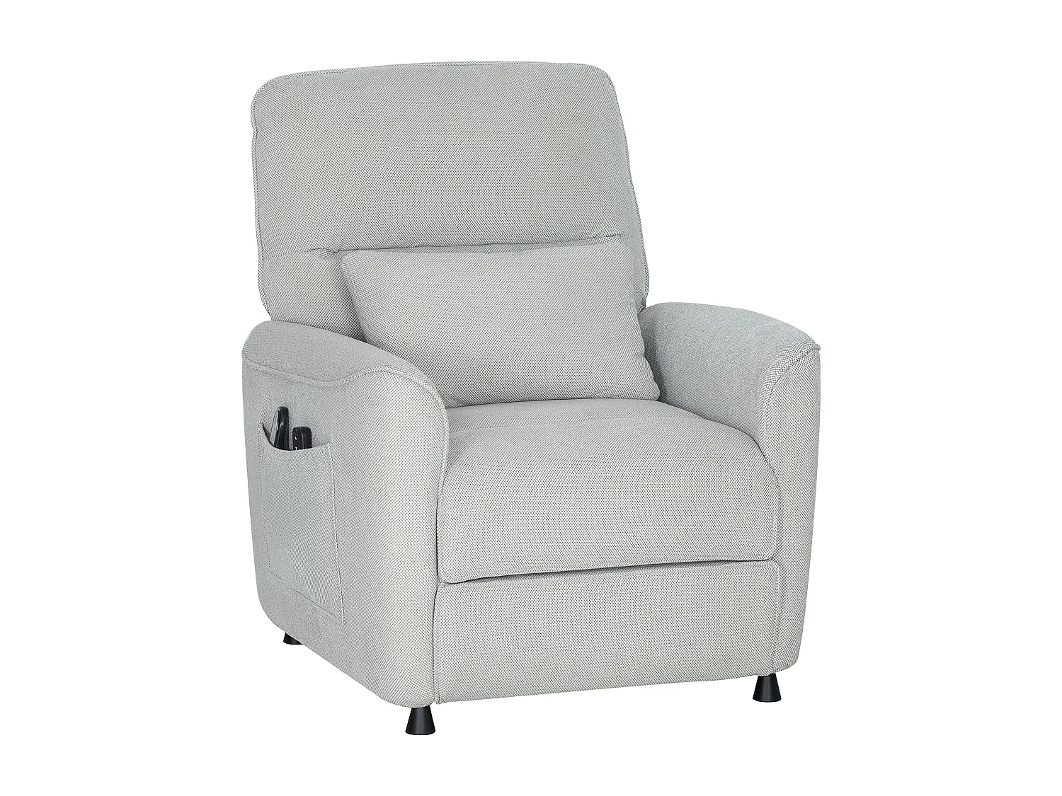 Poltrona reclinabile massaggiante riscaldata ciniglia grigio carbone