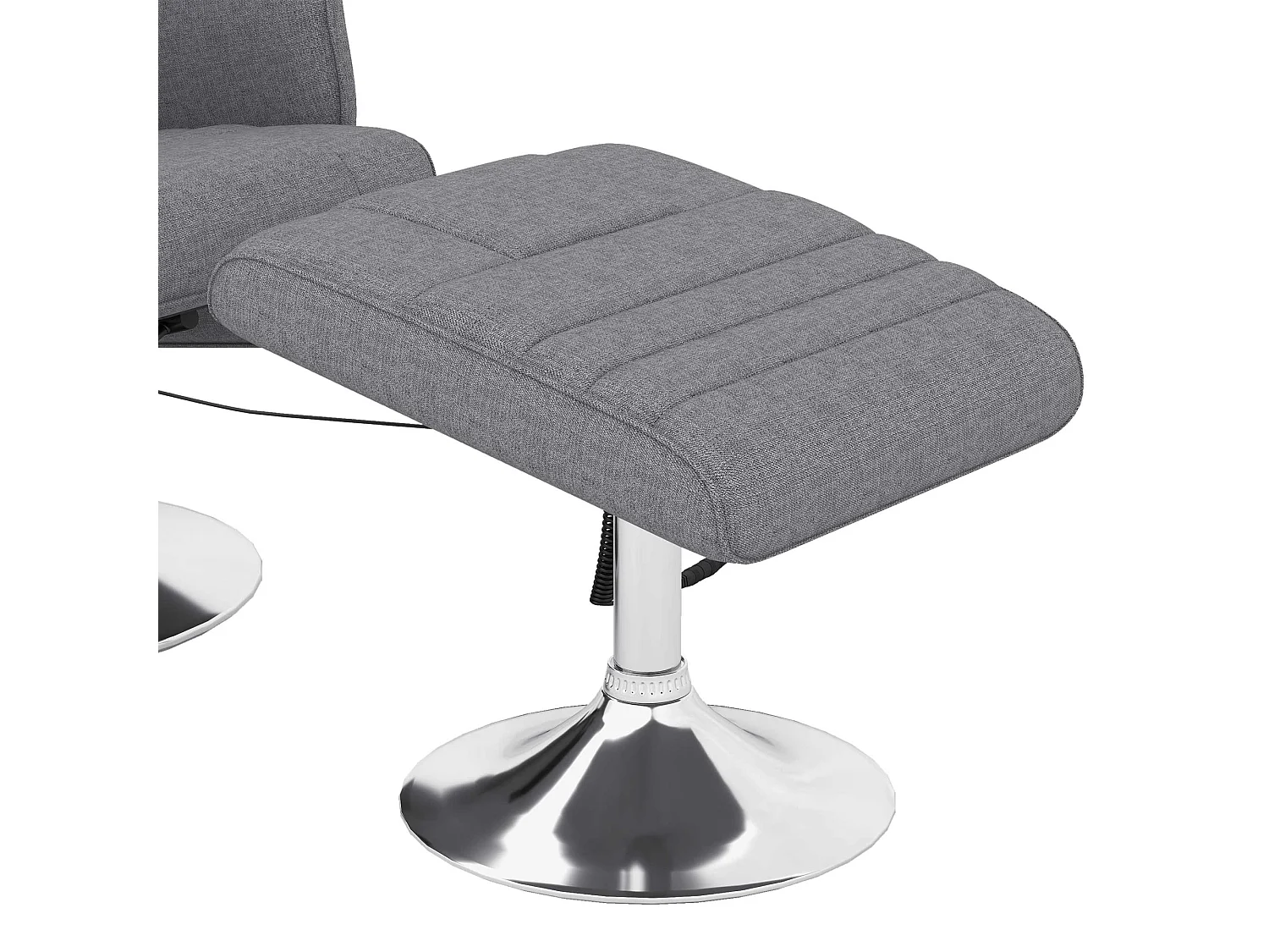 Poltrona massaggiante e reclinabile effetto lino grigio scuro