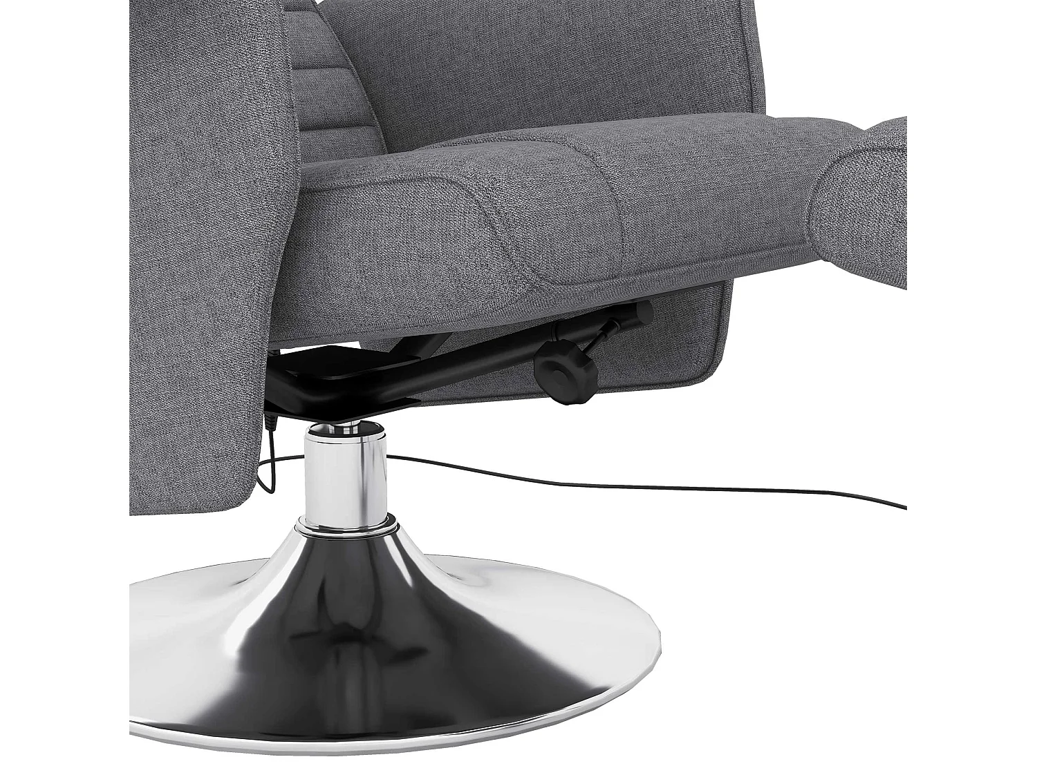 Poltrona massaggiante e reclinabile effetto lino grigio scuro