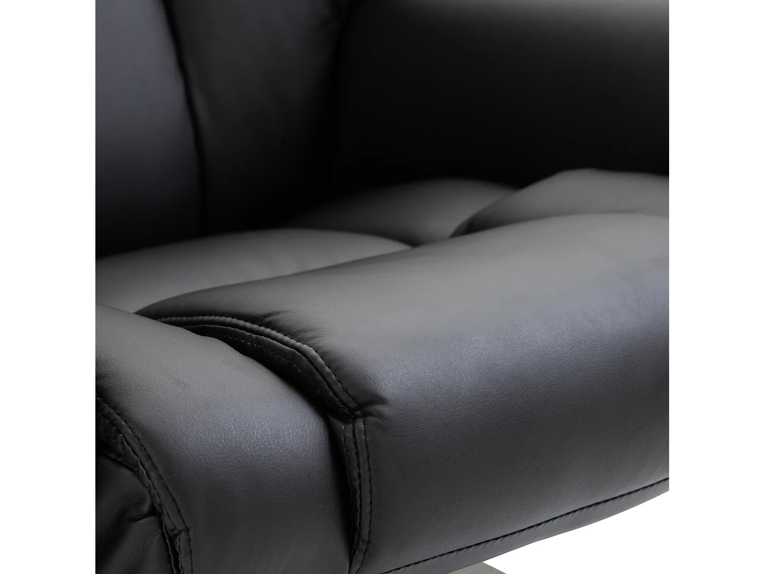 Poltrona massaggiante reclinabile e girevole con poggiapiedi nero