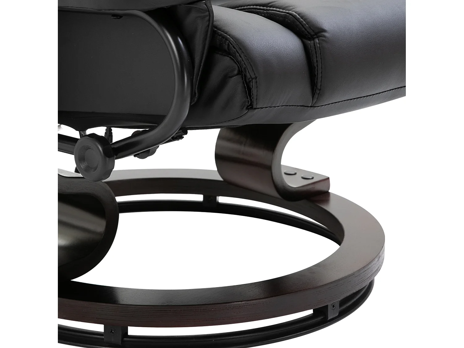 Poltrona massaggiante reclinabile e girevole con poggiapiedi nero