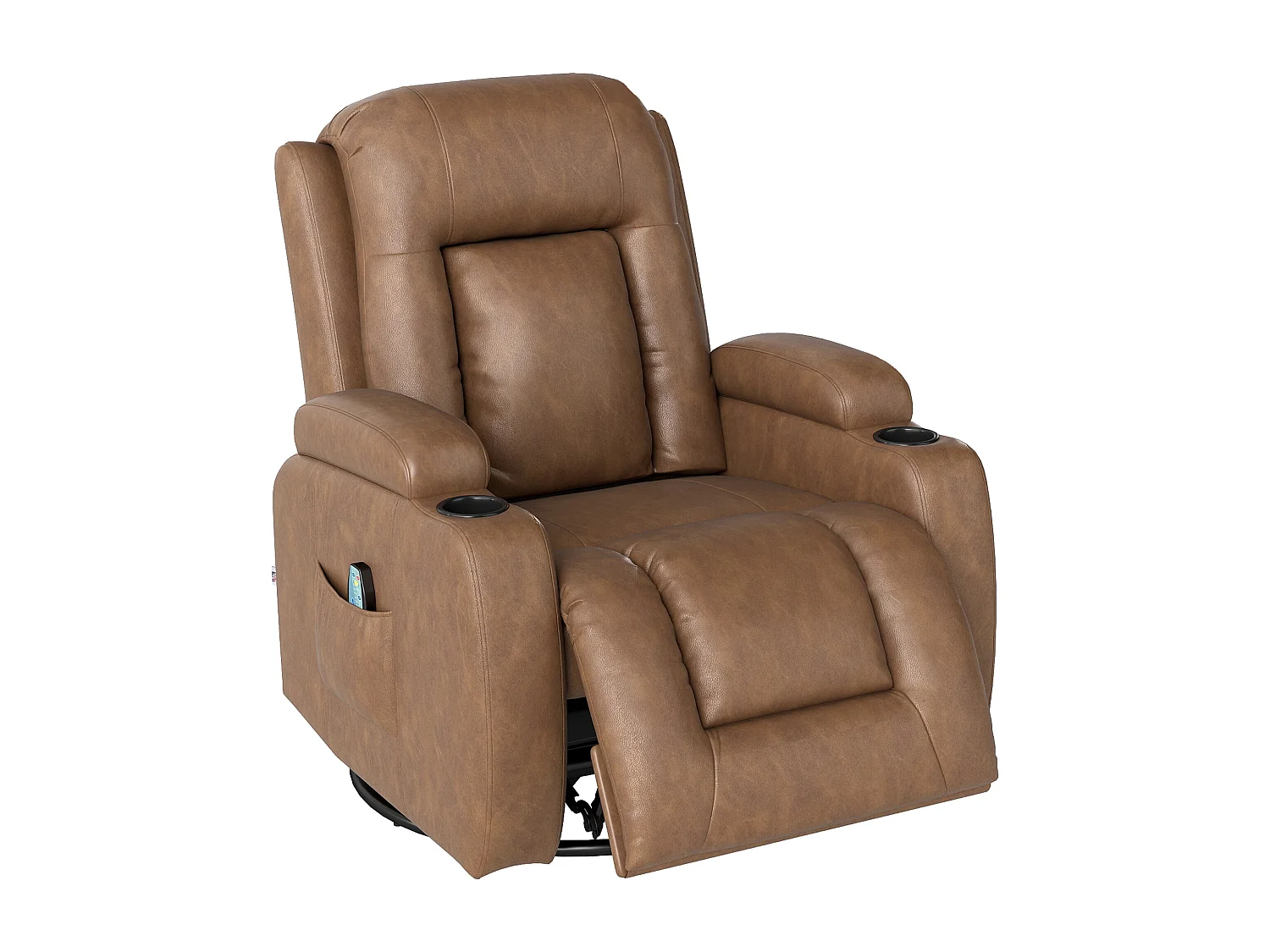 Poltrona relax reclinabile a 150° massaggiante e riscaldante marrone