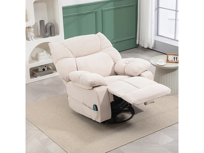 Poltrona reclinabile massaggiante e riscaldata con 5 programmi beige