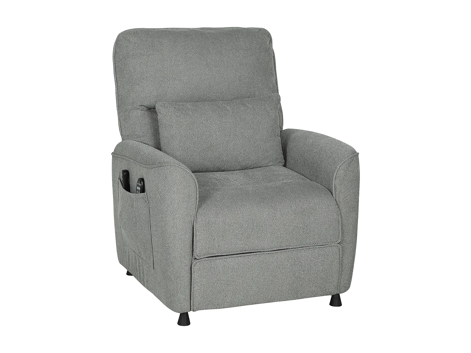 Poltrona reclinabile massaggiante riscaldata ciniglia grigio carbone