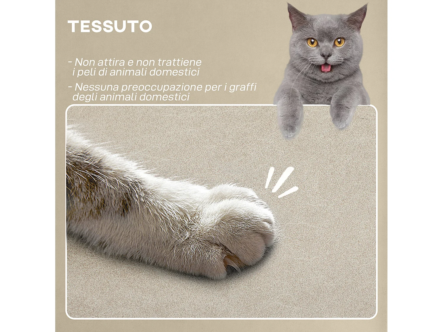 Poltrona relax reclinabile con riscaldamento e massaggio beige