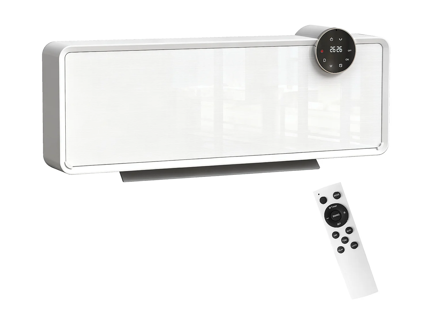 Termoventilatore a parete con 3 modalità timer e telecomando