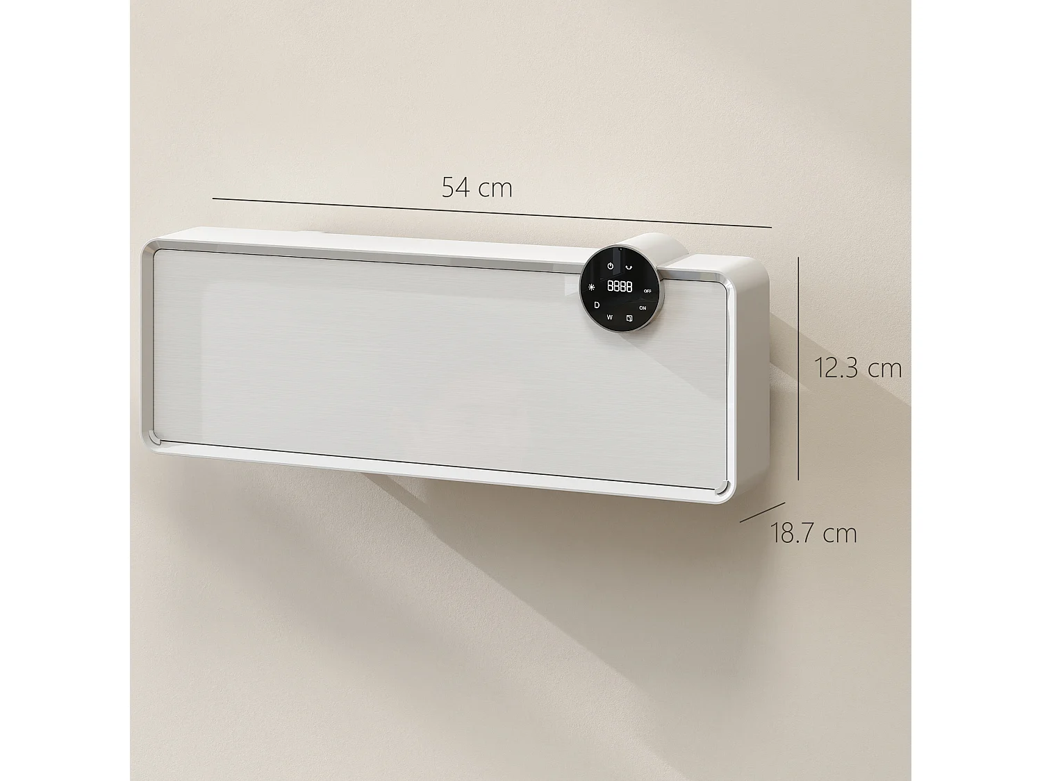Termoventilatore a parete con 3 modalità timer e telecomando