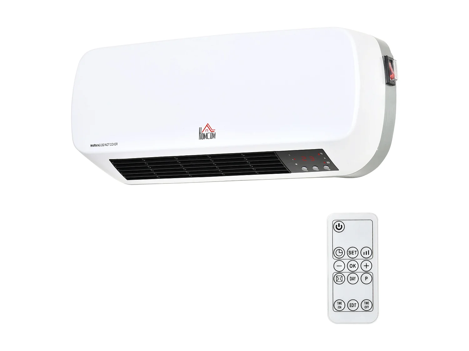 Stufa ceramica a muro con telecomando timer temperatura 10-49°c