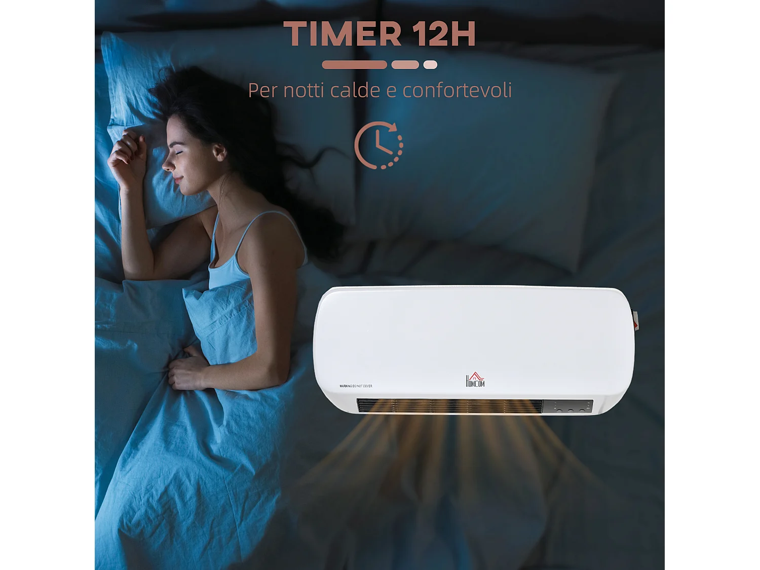 Stufa ceramica a muro con telecomando timer temperatura 10-49°c