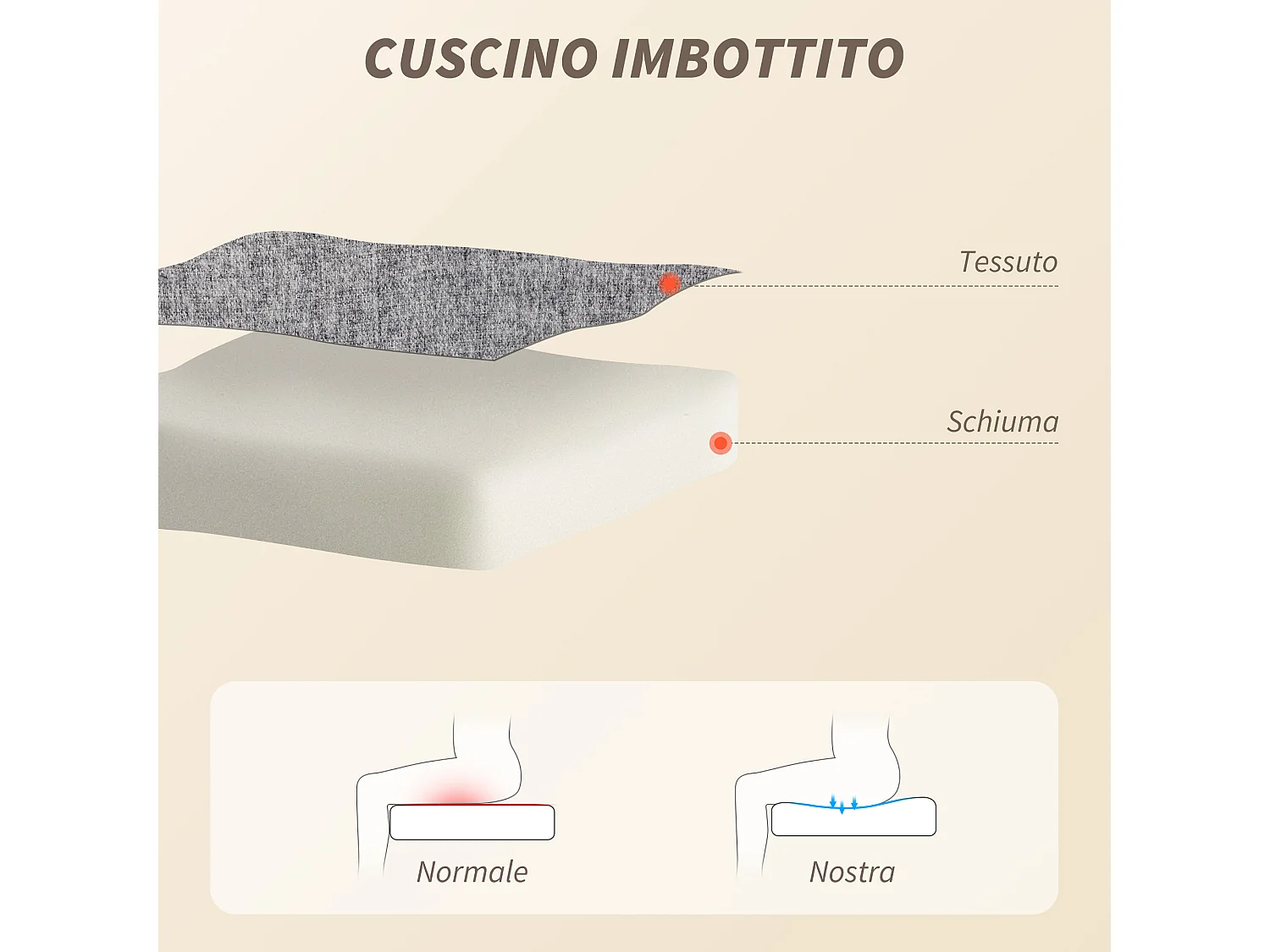 Poltrona da ufficio massaggiante e riscaldata in tessuto grigio