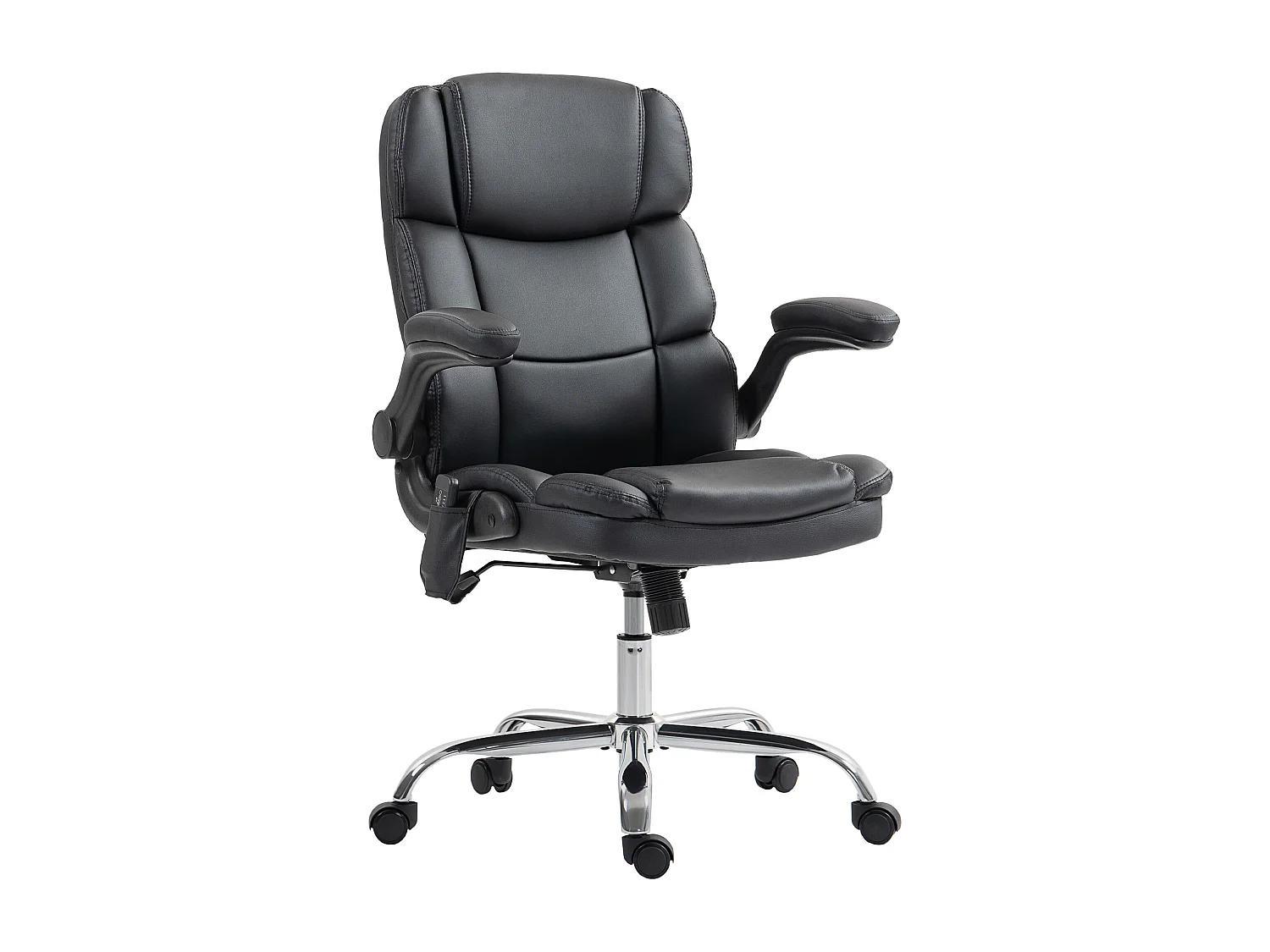 Poltrona da ufficio massaggiante e riscaldata in pelle pu nero