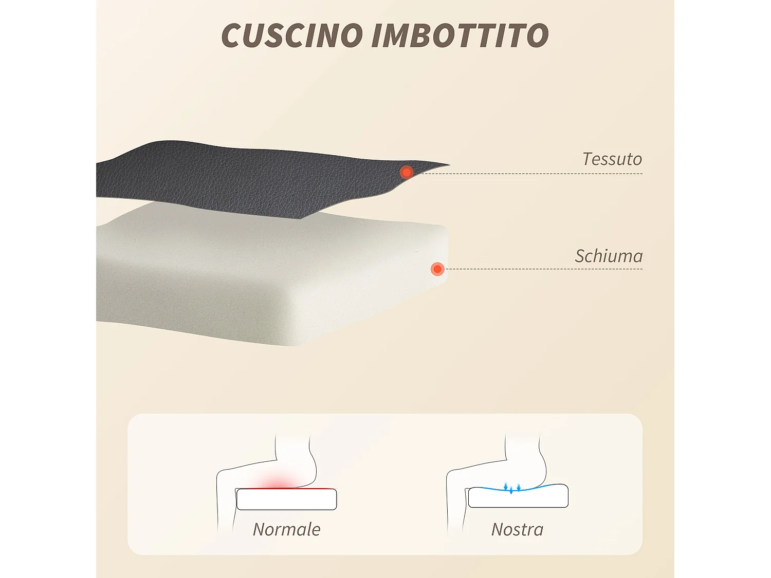 Poltrona da ufficio massaggiante e riscaldata in pelle pu nero