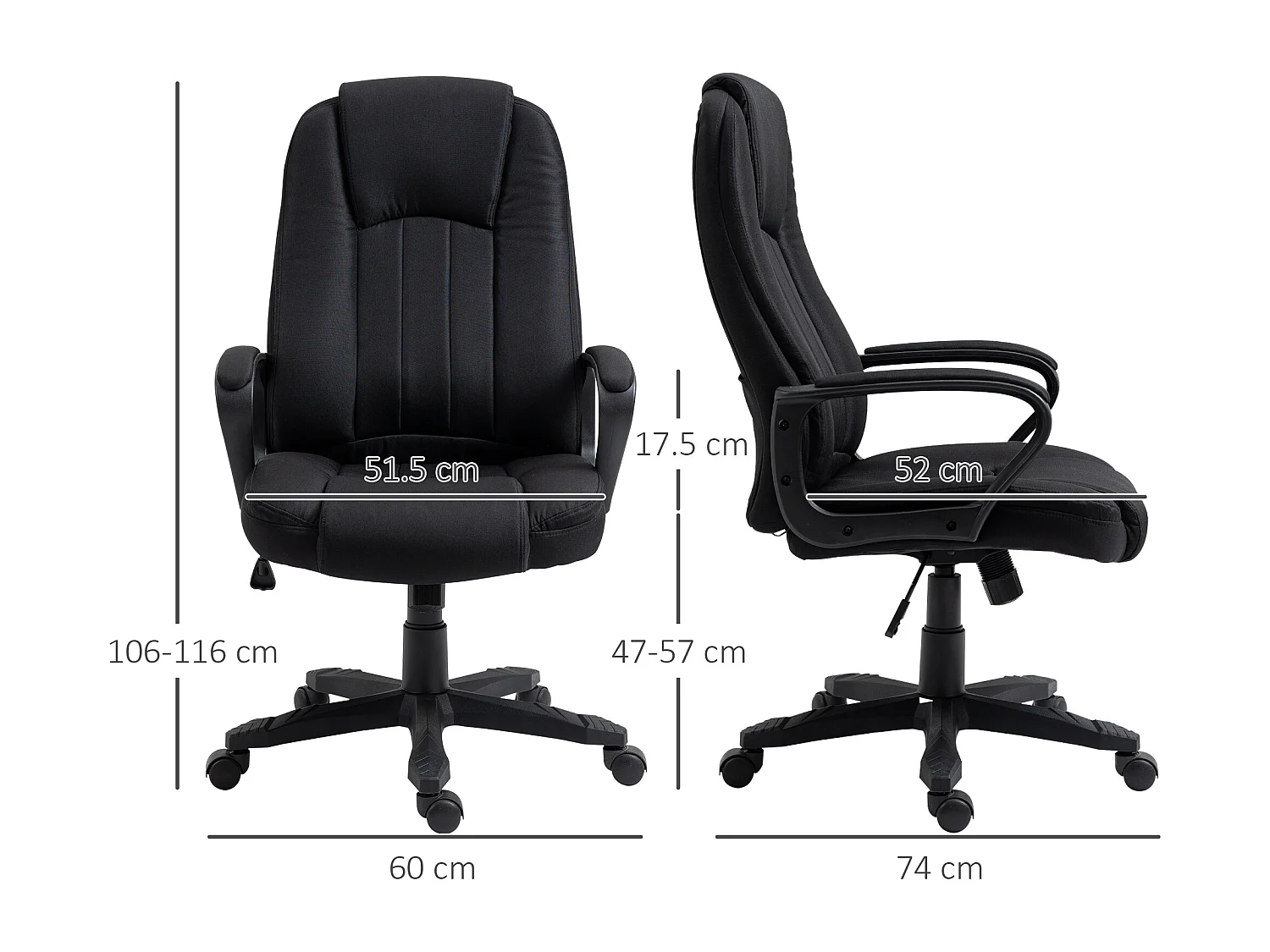 Poltrona da ufficio massaggiante ad altezza regolabile nera