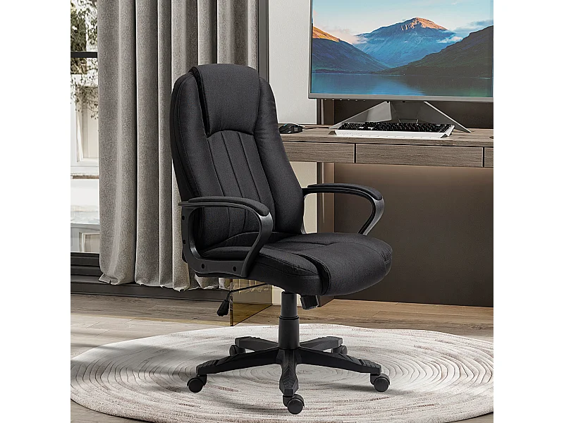 Poltrona da ufficio massaggiante ad altezza regolabile nera