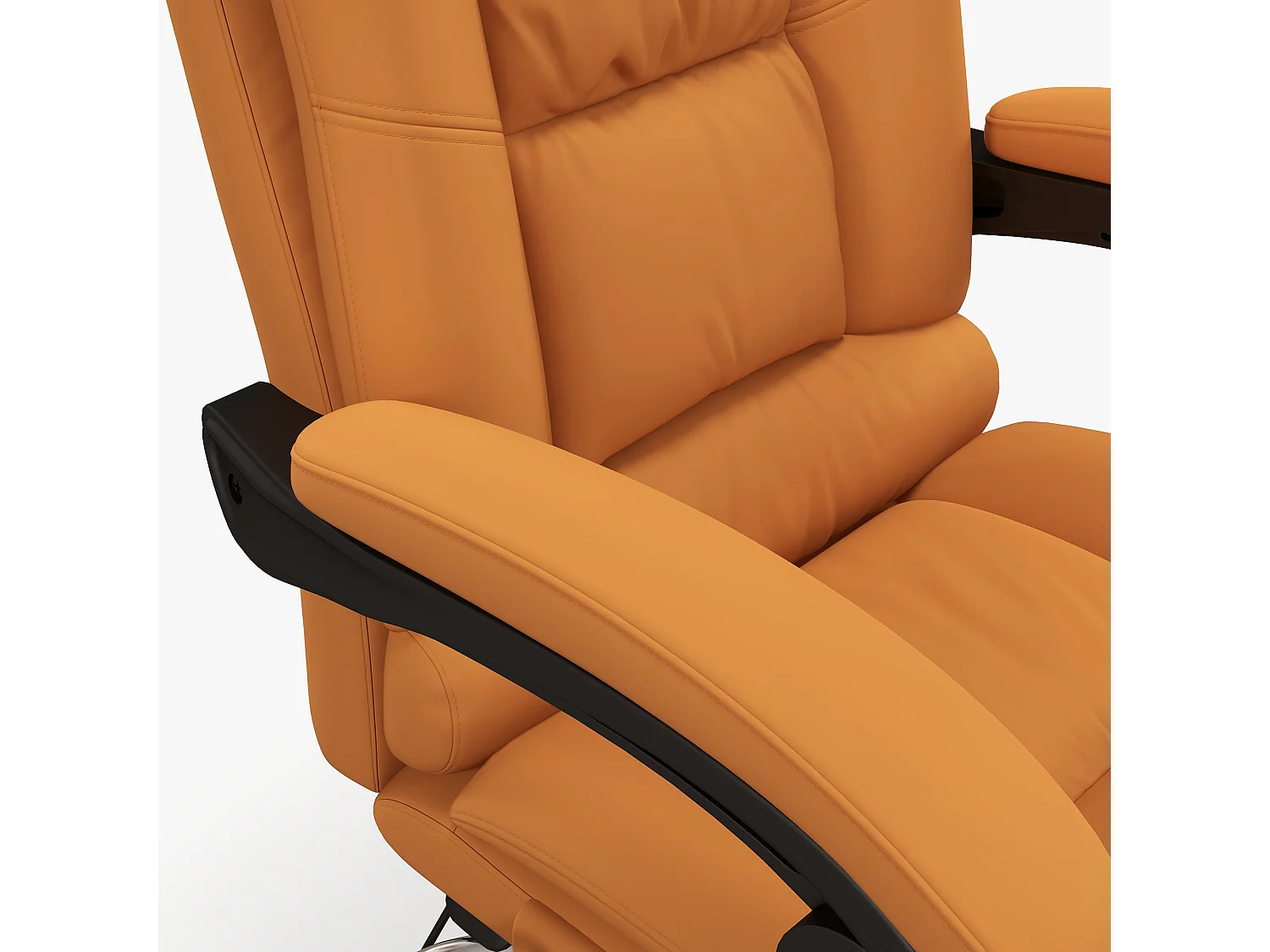 Poltrona da ufficio massaggiante e riscaldata in finta pelle marrone