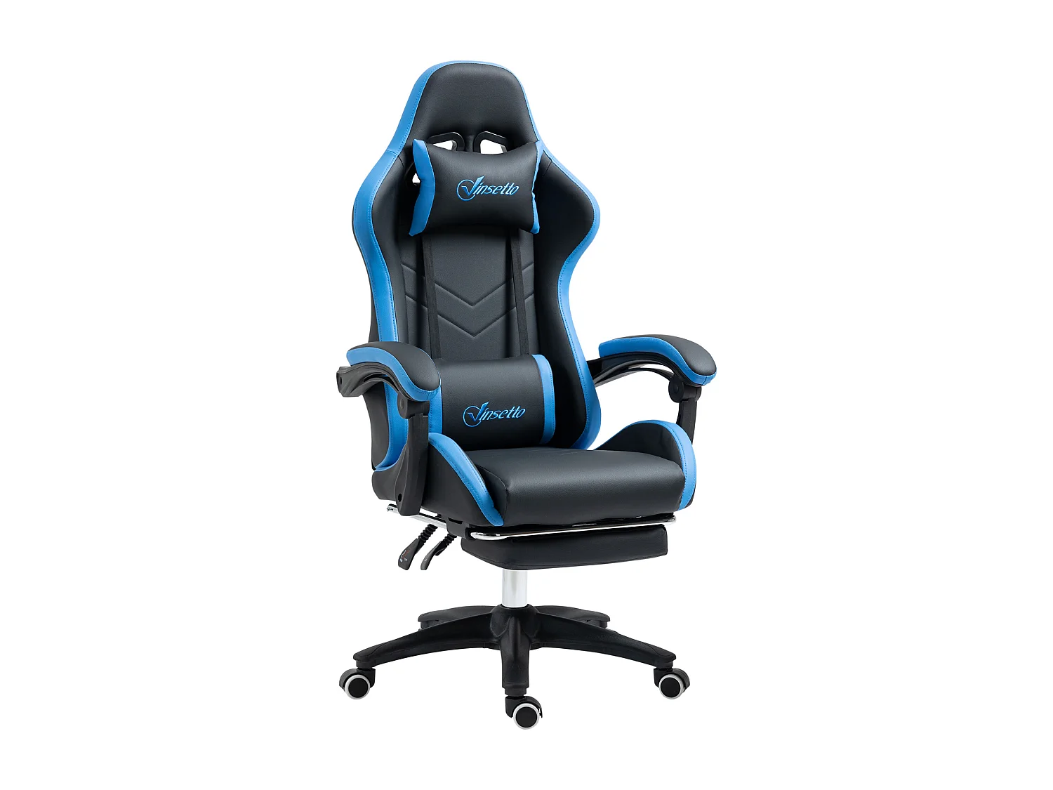 Sedia gaming altezza regolabile con schienale reclinabile blu