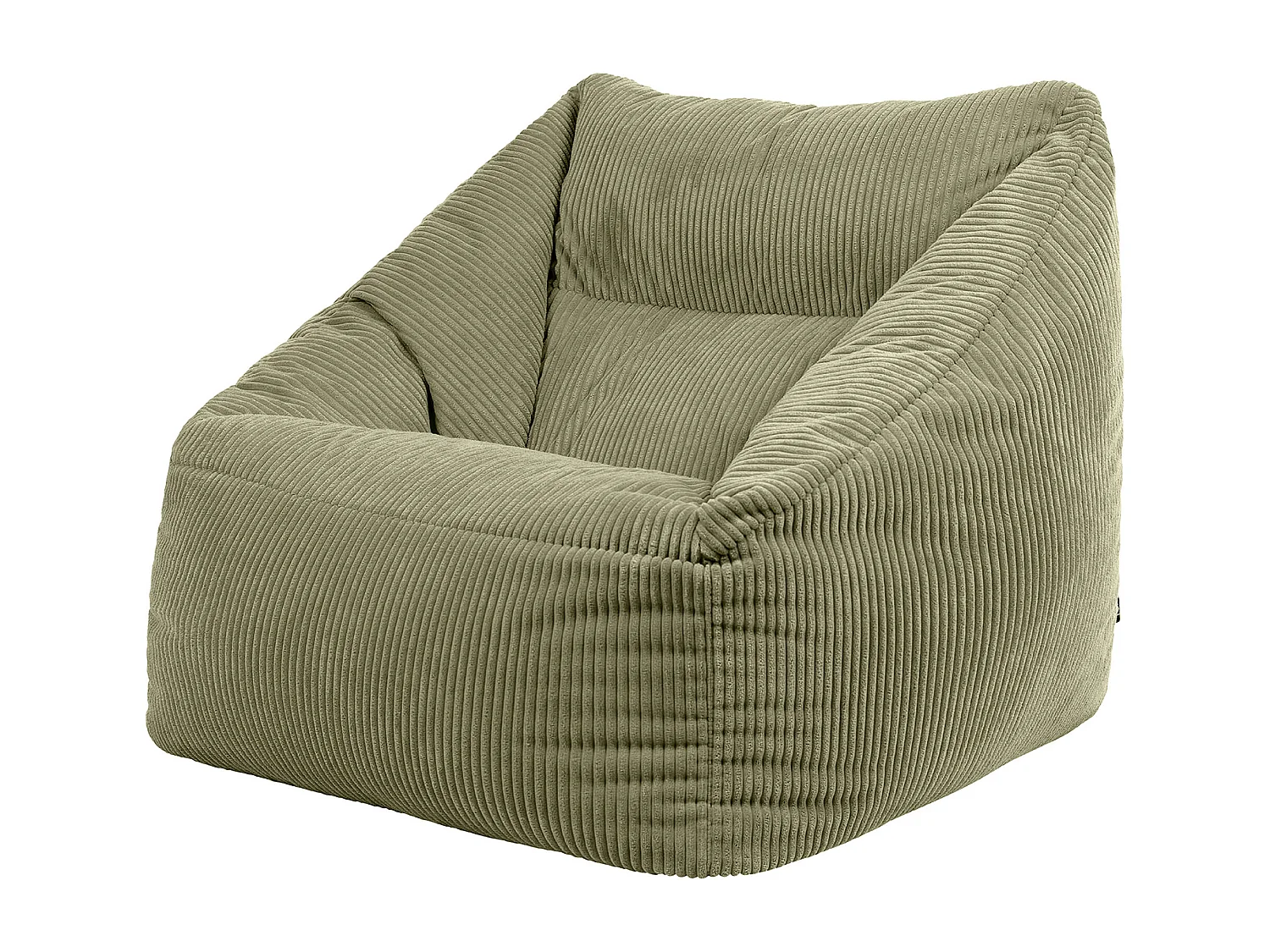 Pouf fauteuil salon ou chambre velours côtelé vert sauge - NATALIA