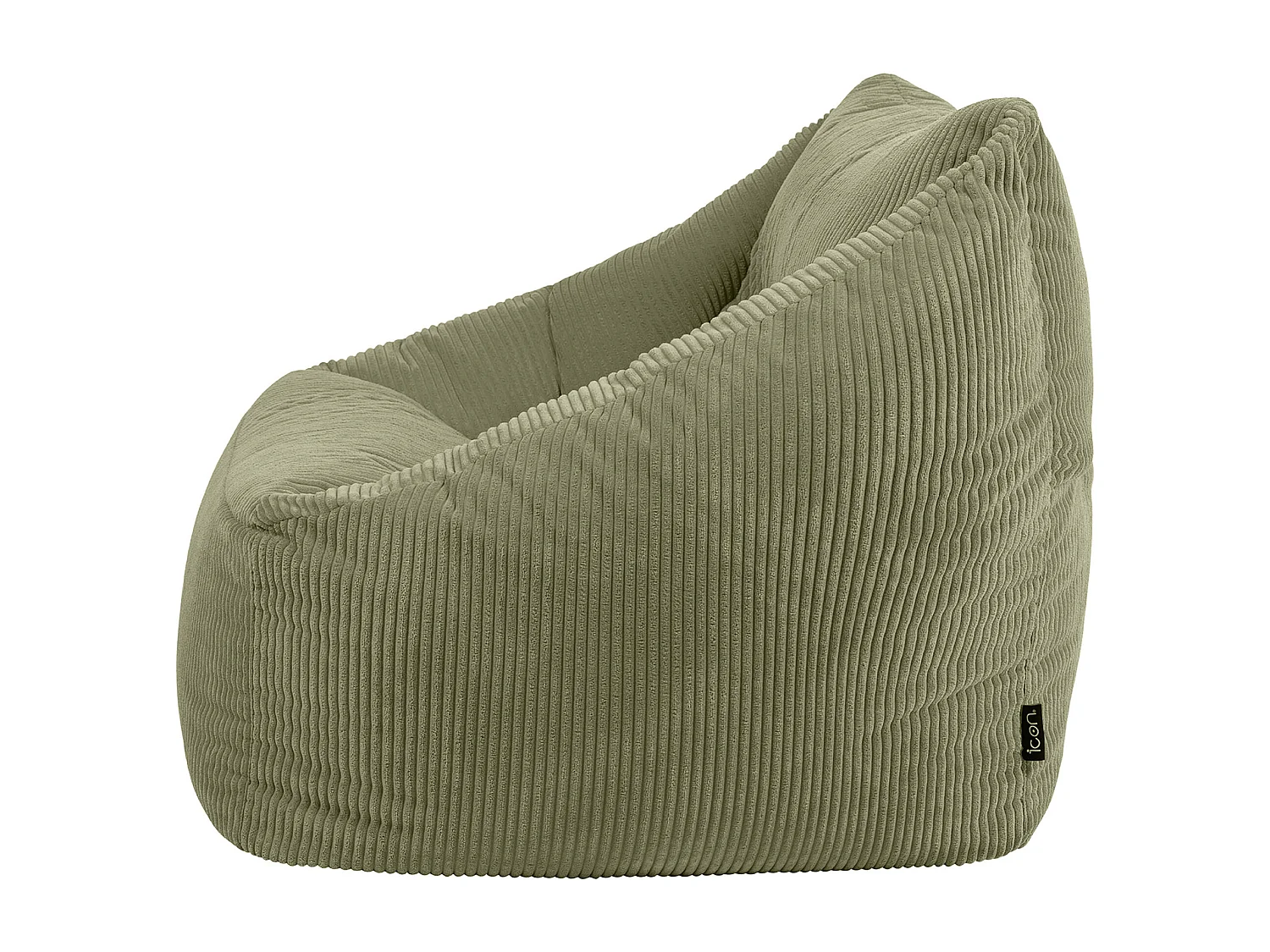 Pouf fauteuil salon ou chambre velours côtelé vert sauge - NATALIA