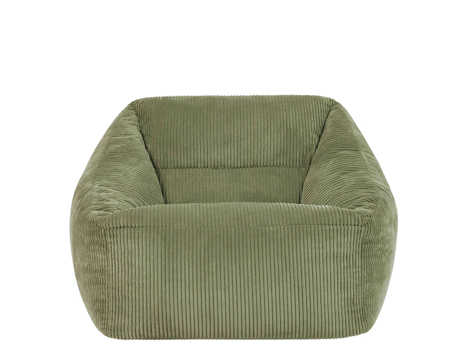 Pouf fauteuil salon ou chambre velours côtelé vert sauge - NATALIA
