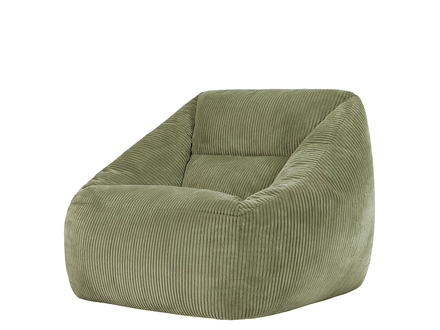 Pouf fauteuil salon ou chambre velours côtelé vert sauge - NATALIA