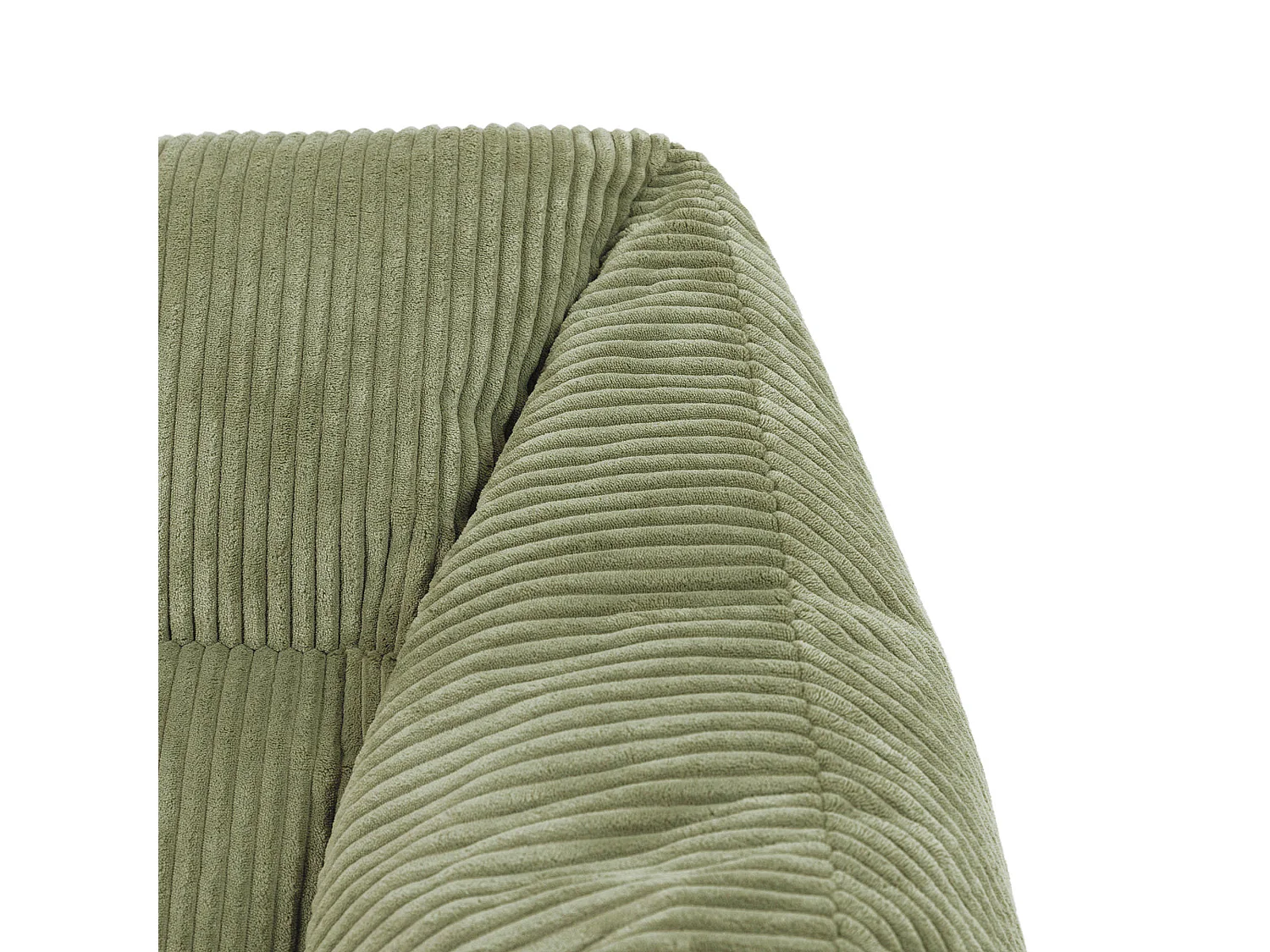 Pouf fauteuil salon ou chambre velours côtelé vert sauge - NATALIA