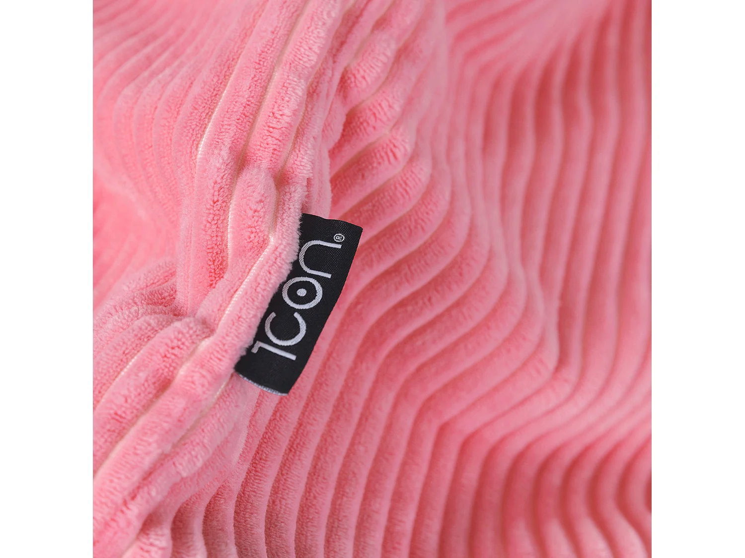 Pouf classique en velours côtelé, rose bubble-gum, chambre et salon - KINGSTON