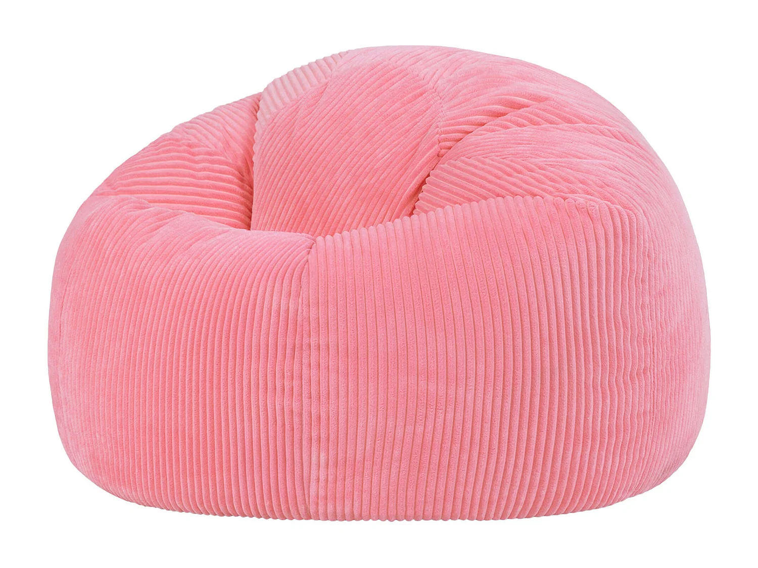 Pouf classique en velours côtelé, rose bubble-gum, chambre et salon - KINGSTON