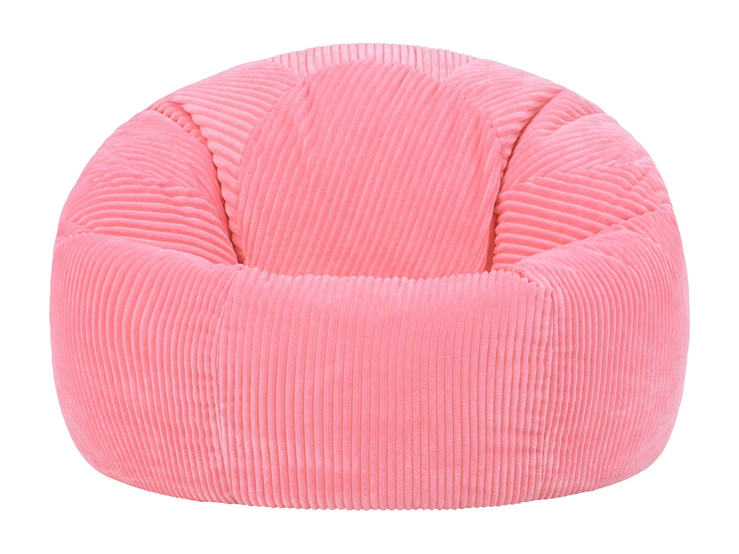 Pouf classique en velours côtelé, rose bubble-gum, chambre et salon - KINGSTON