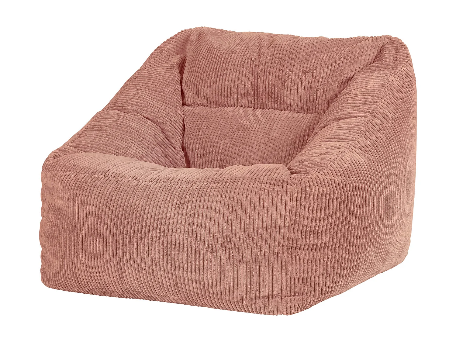 Pouf fauteuil salon ou chambre velours côtelé rose aube - NATALIA