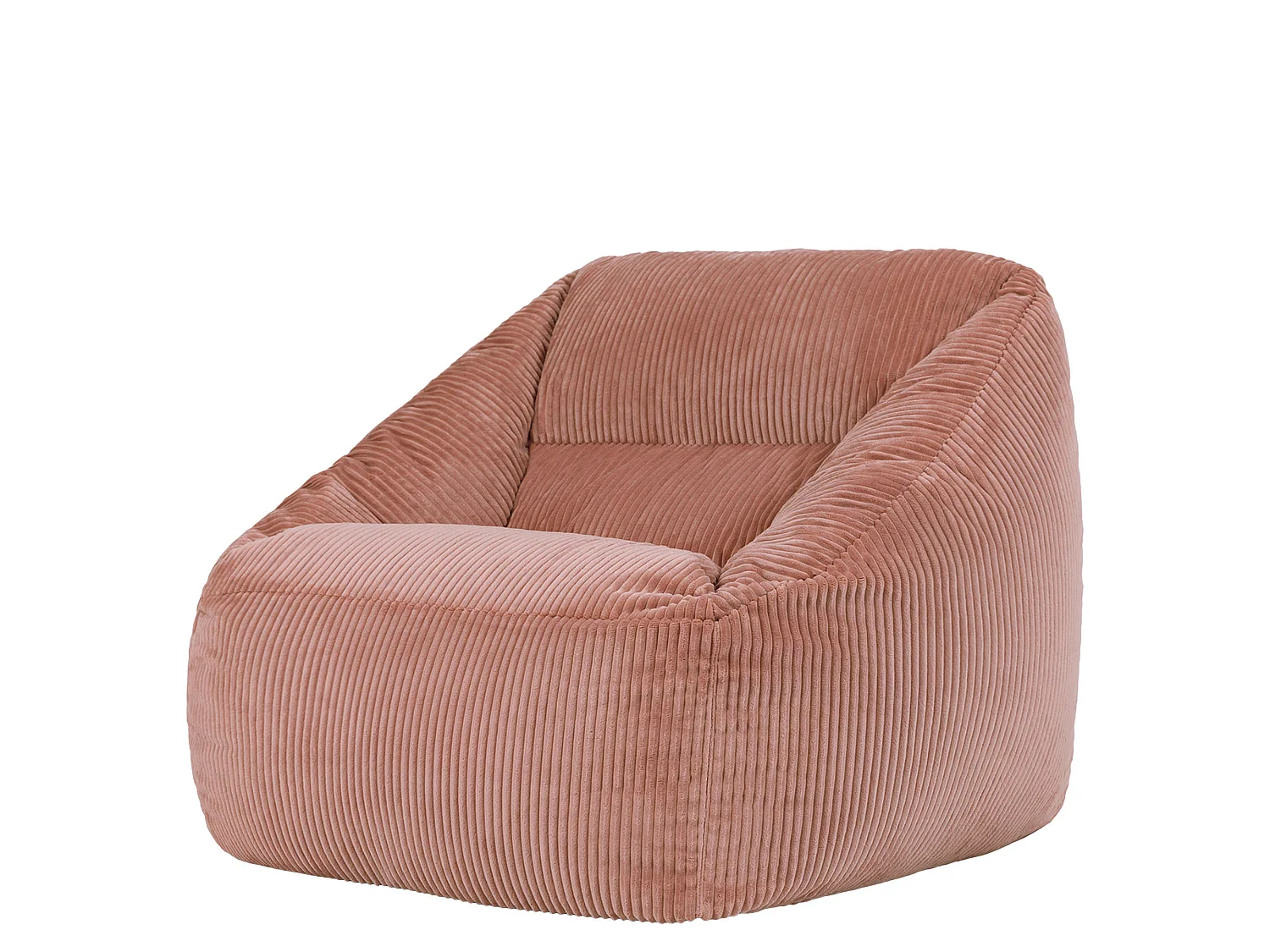 Pouf fauteuil salon ou chambre velours côtelé rose aube - NATALIA