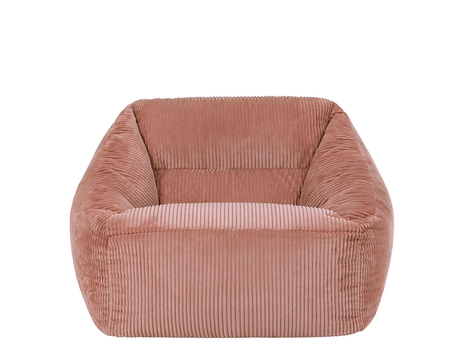 Pouf fauteuil salon ou chambre velours côtelé rose aube - NATALIA