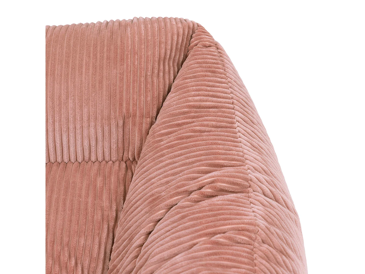 Pouf fauteuil salon ou chambre velours côtelé rose aube - NATALIA