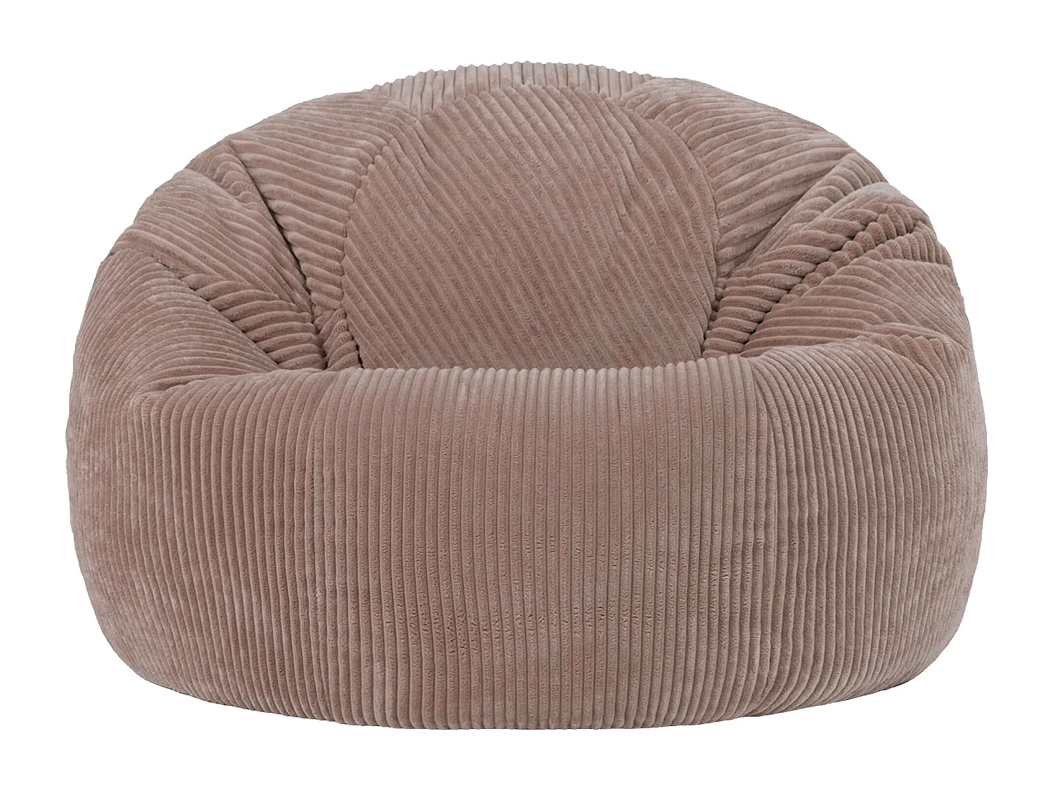 Pouf classique en velours côtelé, brun moka, chambre et salon - KINGSTON