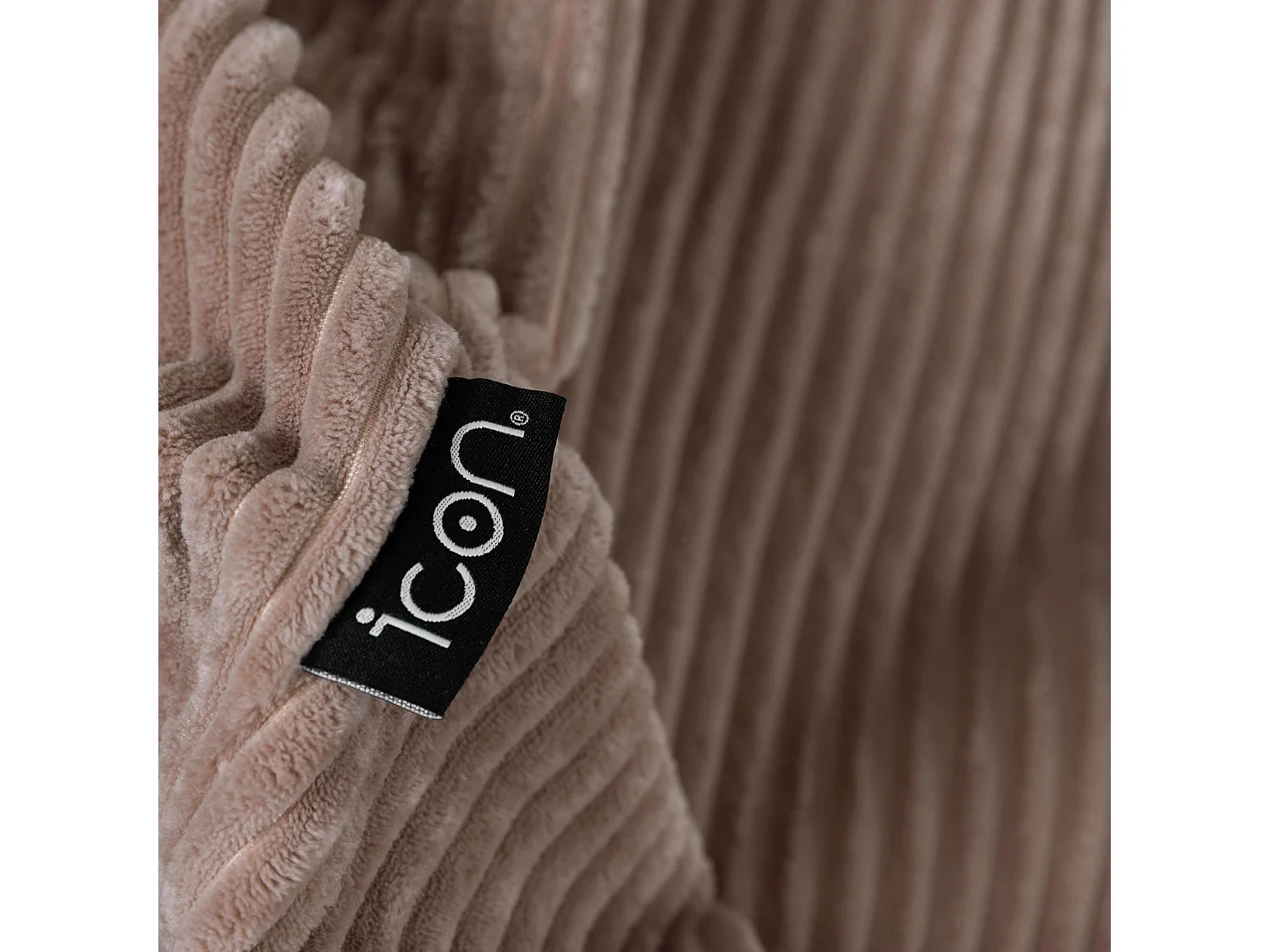 Pouf classique en velours côtelé, brun moka, chambre et salon - KINGSTON