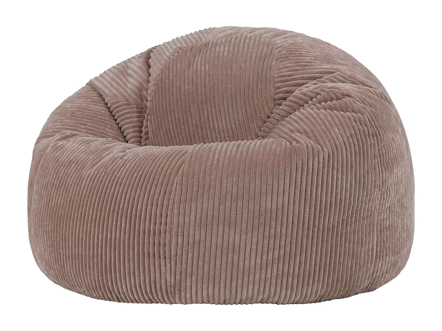 Pouf classique en velours côtelé, brun moka, chambre et salon - KINGSTON