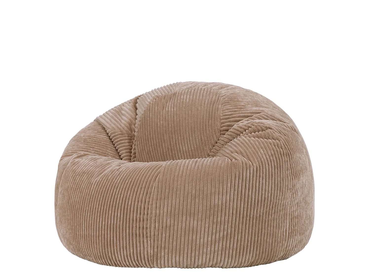 Pouf classique en velours côtelé, brun moka, chambre et salon - KINGSTON