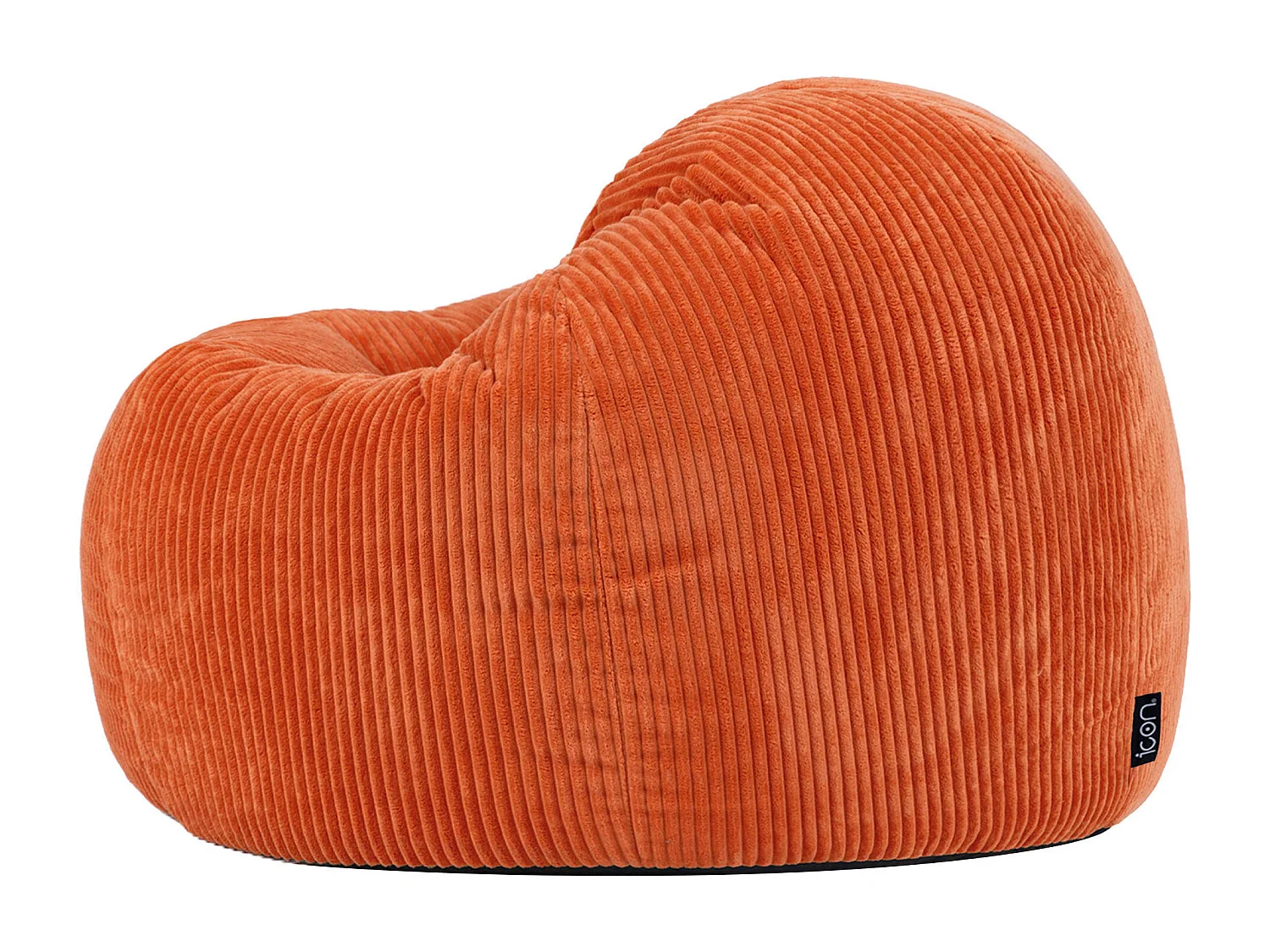 Pouf classique en velours côtelé, orange terracotta, chambre et salon - KINGSTON
