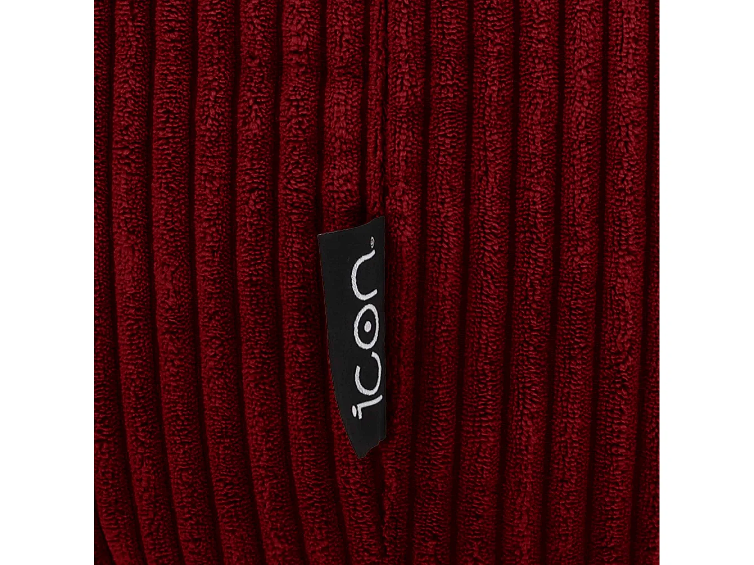 Pouf classique et son repose-pied carré velours côtelé, rouge bordeaux, chambre et salon - KINGSTON