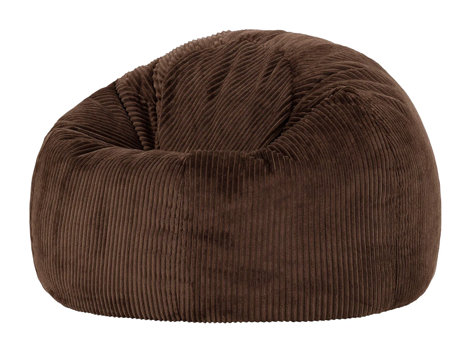 Pouf classique en velours côtelé, brun chocolat, chambre et salon - KINGSTON