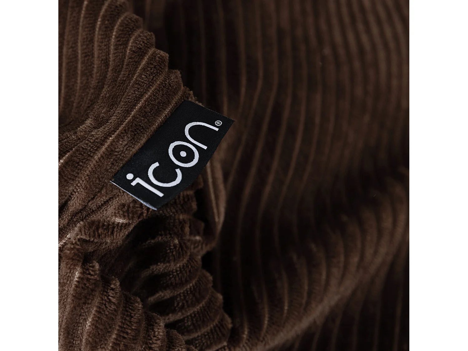 Pouf classique en velours côtelé, brun chocolat, chambre et salon - KINGSTON