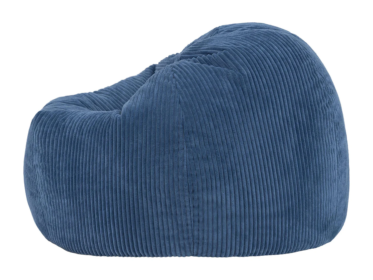 Pouf classique en velours côtelé, bleu jean, chambre et salon - KINGSTON