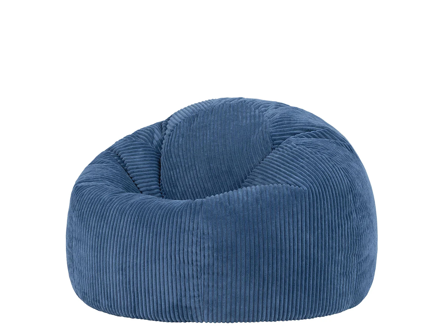 Pouf classique en velours côtelé, bleu jean, chambre et salon - KINGSTON