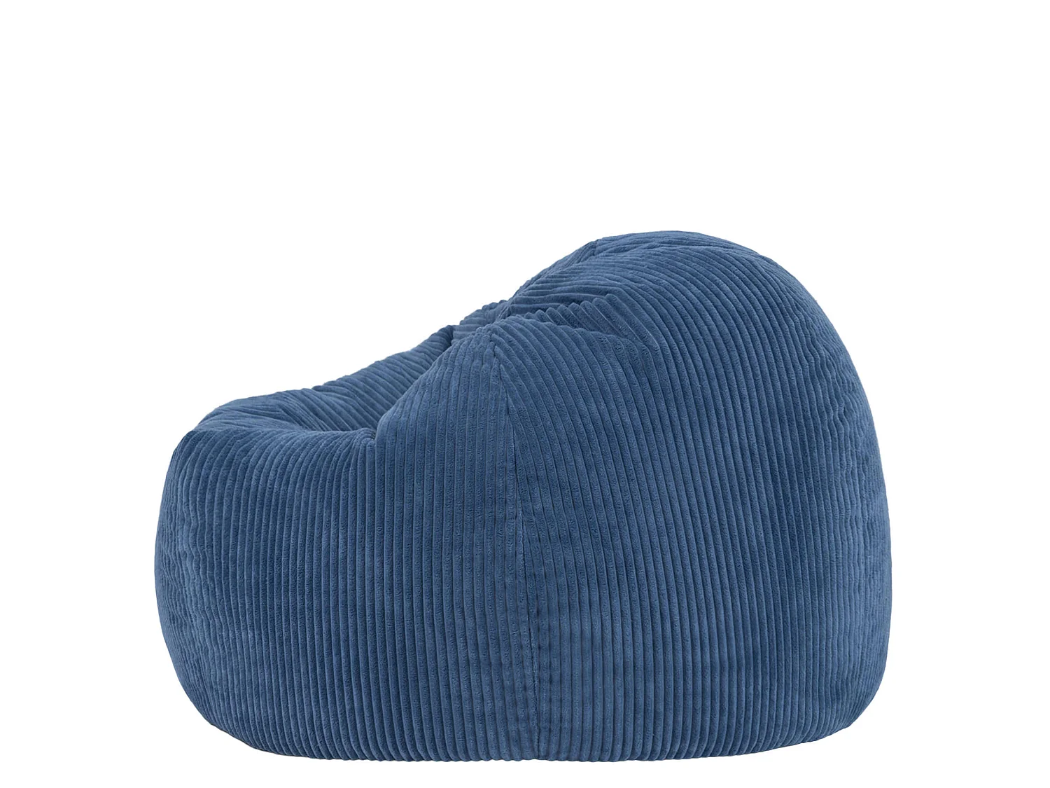Pouf classique en velours côtelé, bleu jean, chambre et salon - KINGSTON