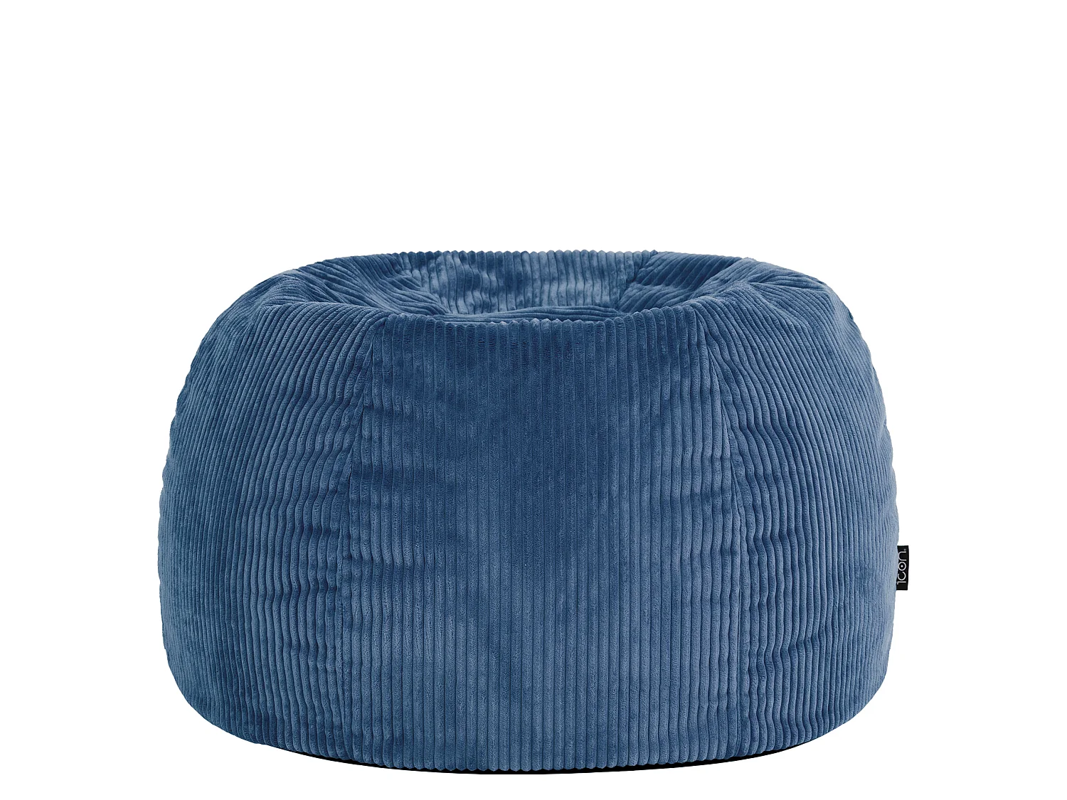 Pouf classique en velours côtelé, bleu jean, chambre et salon - KINGSTON
