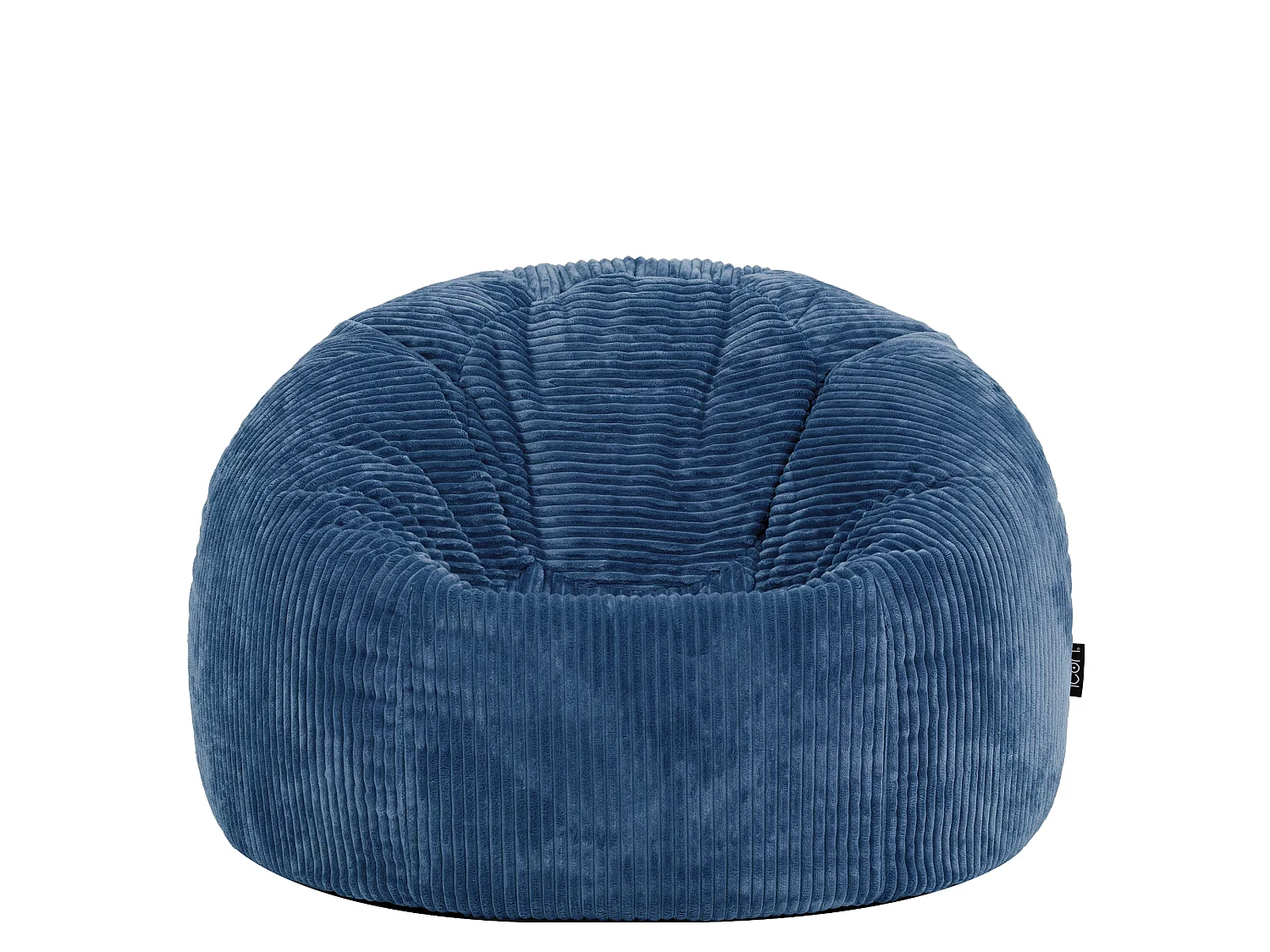 Pouf classique en velours côtelé, bleu jean, chambre et salon - KINGSTON