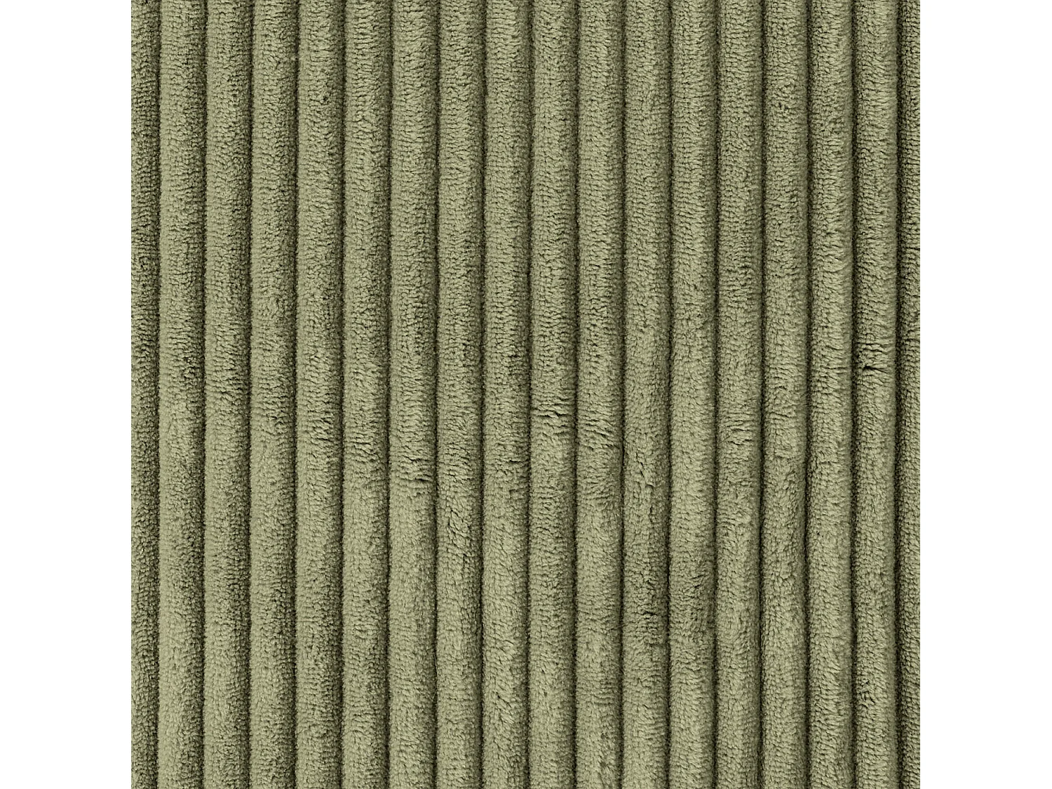 Pouf fauteuil et son repose-pieds carré velours côtelé vert sauge, salon ou chambre - NATALIA