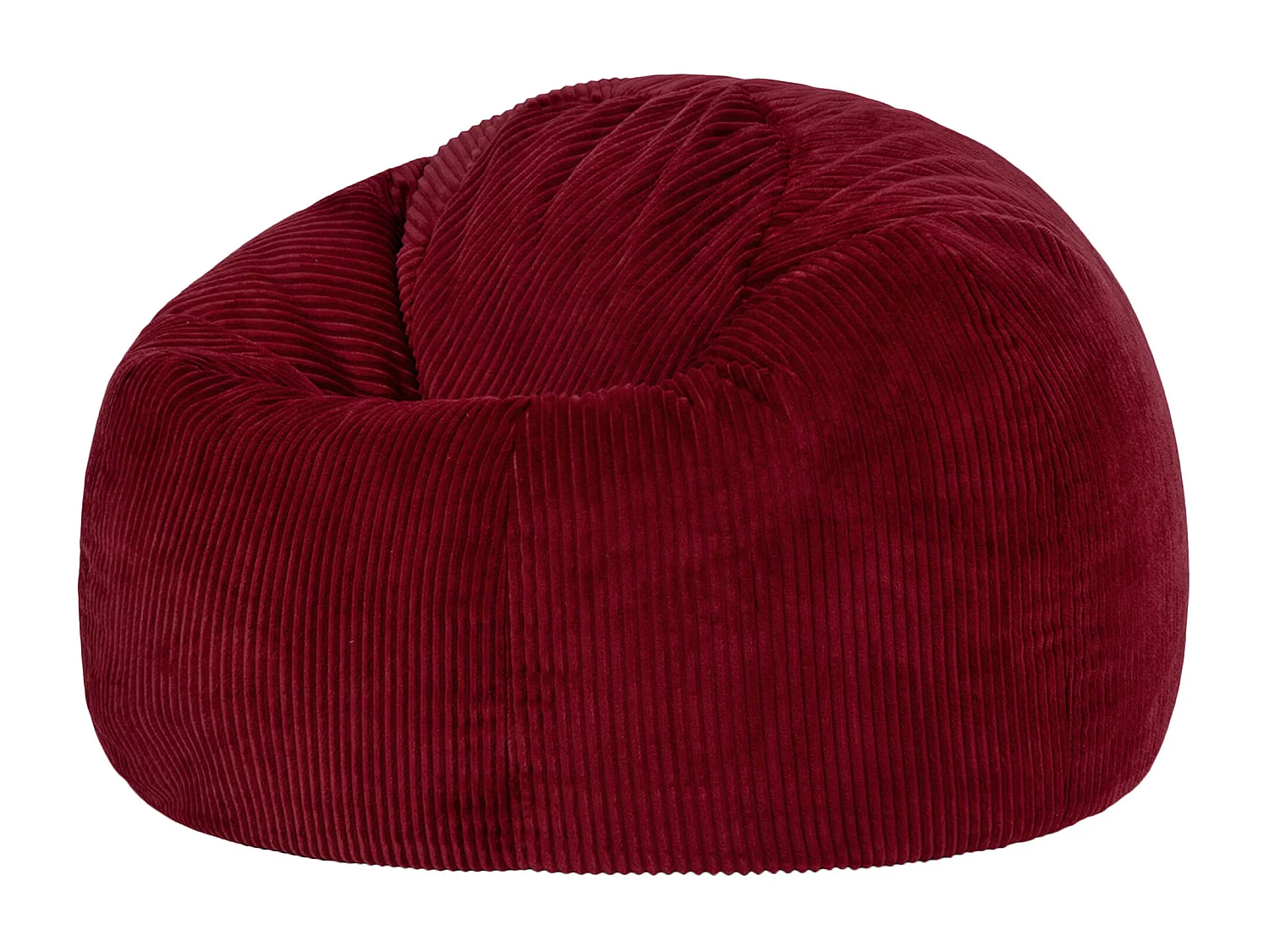 Pouf classique en velours côtelé, rouge bordeaux, chambre et salon - KINGSTON